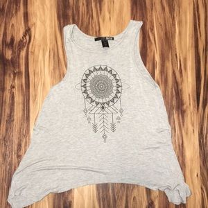 Grey tunic length tank top
